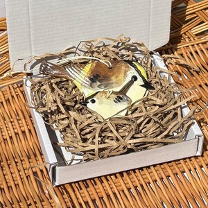 Handmade Porcelain gold crest & Baby and mummy Set , Christmas tree decorations - by Rebecca Fierek Studio Pottery