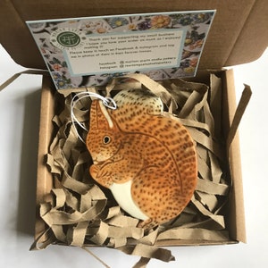 Red Squirrel Ceramic Christmas Decoration /Handmade Porcelain Gift/ Letterbox Gift/woodland creature/woodland animal image 9