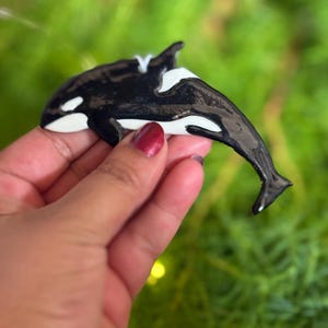 Killer Whale / Orca handgemachte Keramik Dekoration Weihnachtsgeschenk, Keramik Briefkasten Geschenk