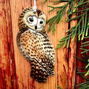 Tawny Handmade Owl Hanging Decoration / Letterbox Gift