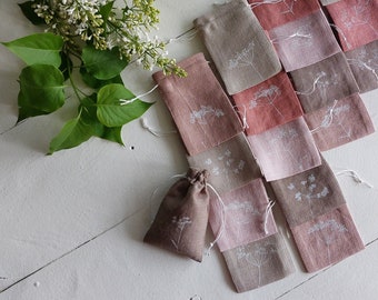 20 petits sacs en lin, décoration printanière, sacs d'arômes vides, sac en vrac