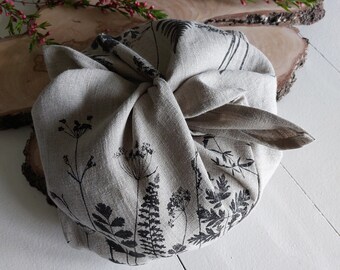 Linen knot bag, cloth bread keeper, cloth bread bag, kitchen textiles, hostess gift