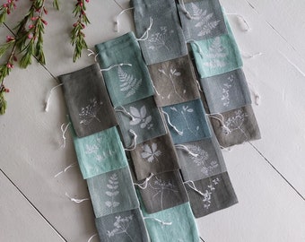 20 pcs small linen bags, green decor, empty aroma sachets, bulk bag