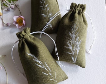 Bolsa de lino, bolsa aromática para lavanda, bolsa de regalo inspirada en la naturaleza, bolsa a granel