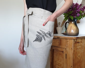 Natural linen apron