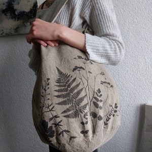 Leinentasche, Sommertasche, botanisches Muster Bild 3