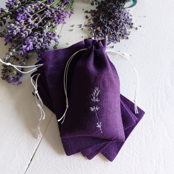 25 empty linen aroma sachet, bag for lavender, scent bag empty