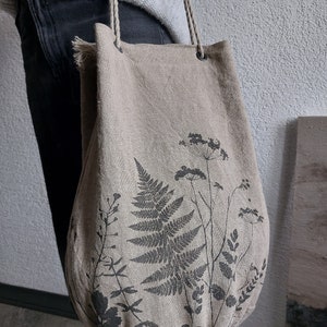 Leinentasche, Sommertasche, botanisches Muster Bild 5