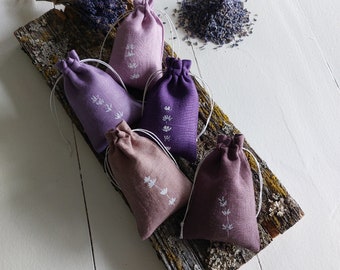 50 empty linen sachet, bag for lavender, linen favor bag