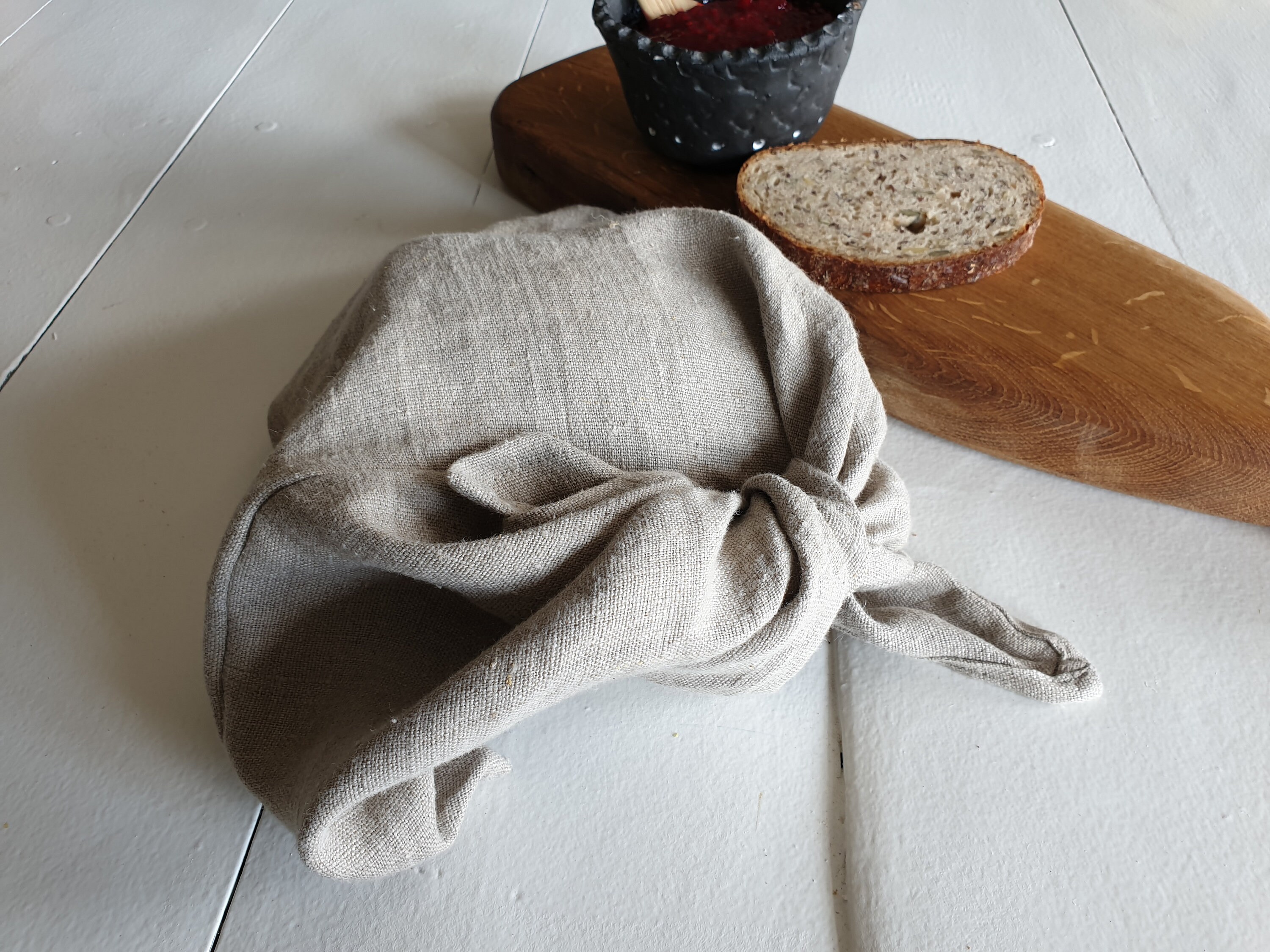 Linen Bread Keeper Bento Style Bag Knot Bag Reusable Cloth Etsy