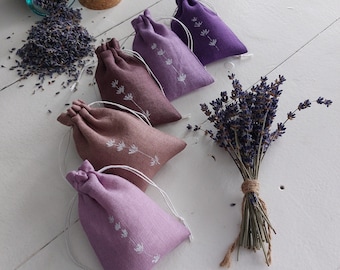 50 empty linen sachet, bag for lavender, linen favor bag