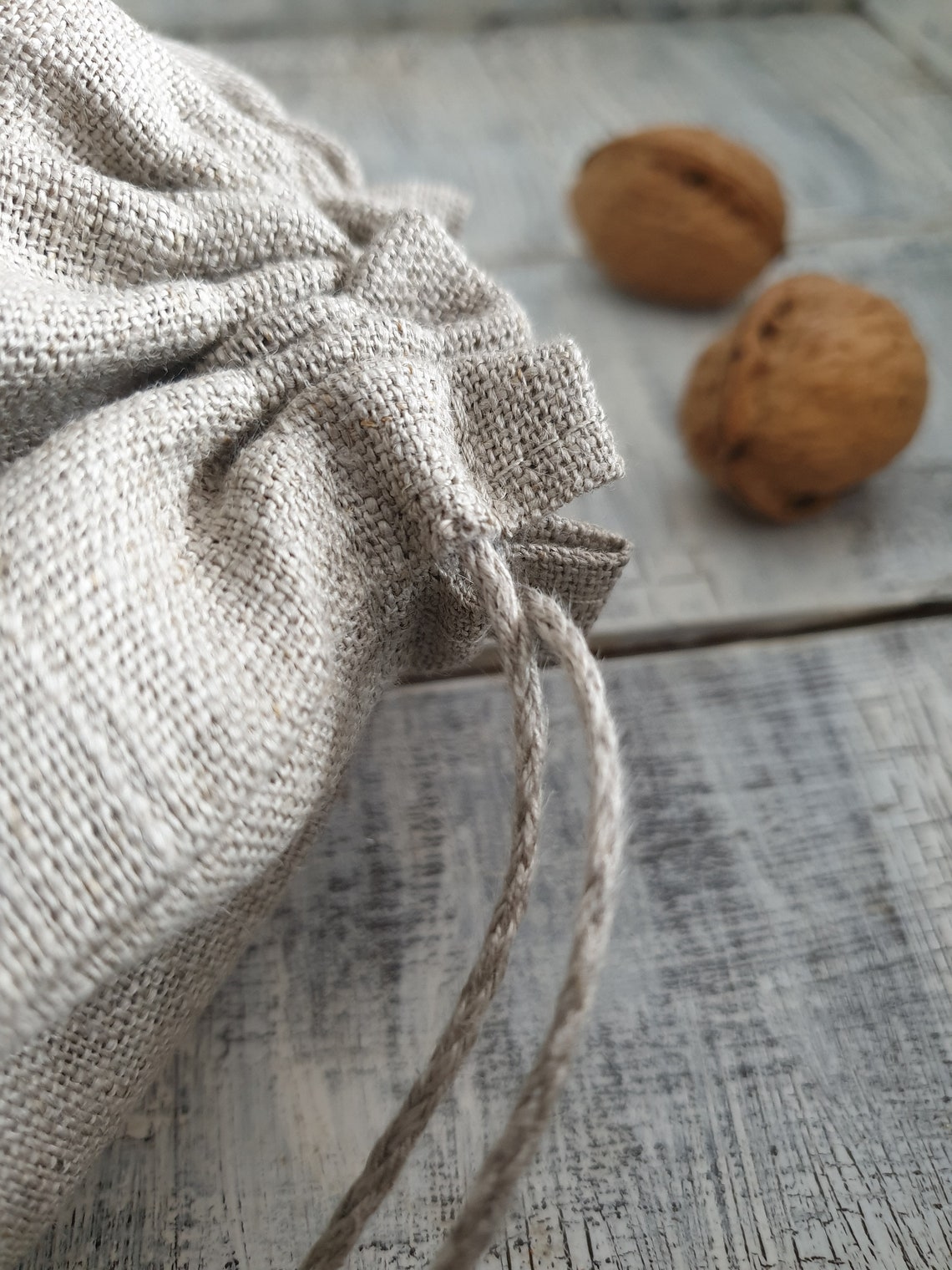 Nut Bag 8x8 Pure Linen Fabric Bag Drawstring Pouch Etsy
