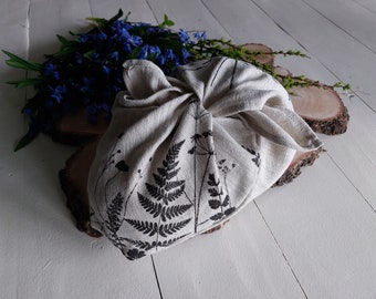 Linen knot bag, cloth bread keeper, cloth bread bag, kitchen textiles, hostess gift