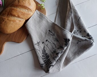 Linen knot bag, , cloth bread keeper, cloth bread bag, kitchen textiles, hostess gift