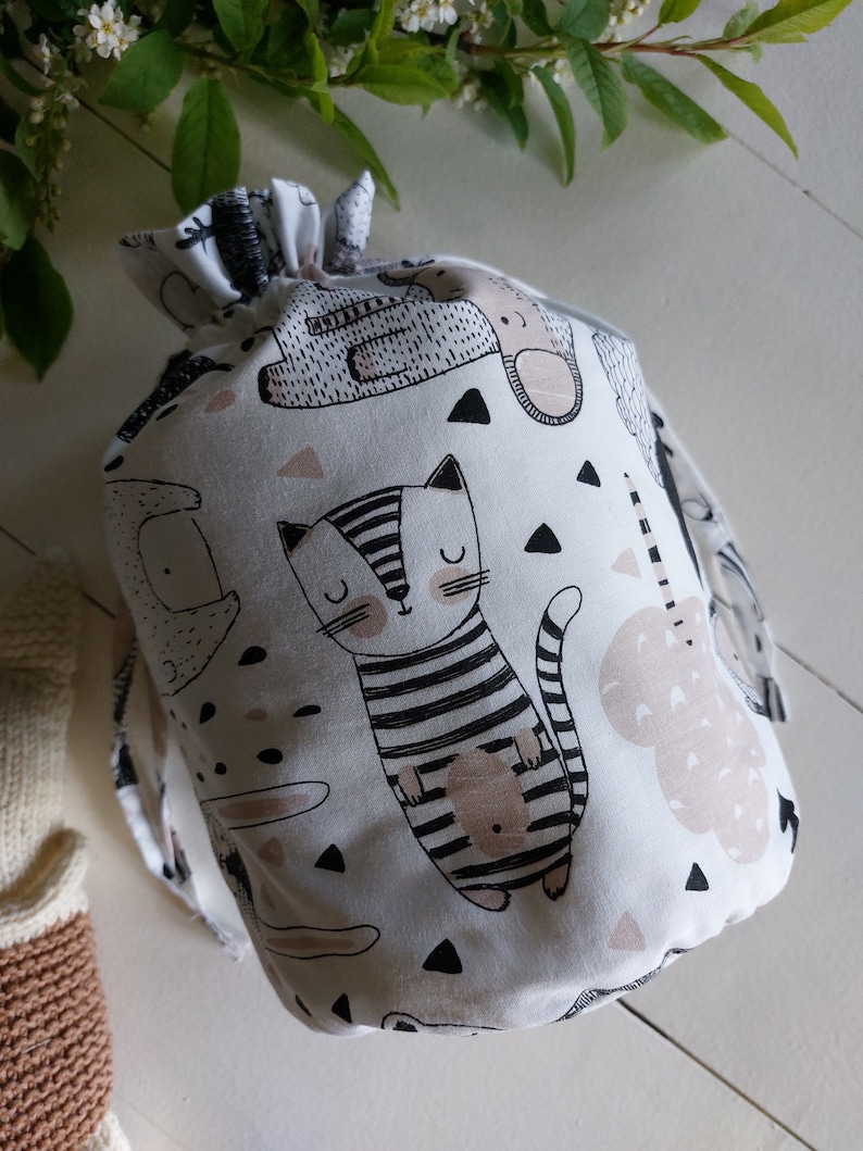 Toy storage bag, cotton bag kids, nursery room organizing image 3