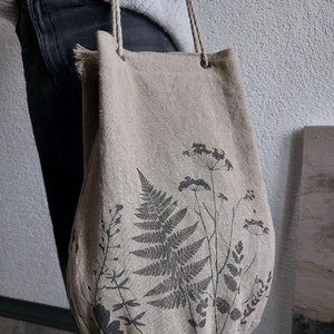 Leinentasche, Sommertasche, botanisches Muster Bild 7