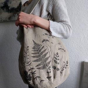 Leinentasche, Sommertasche, botanisches Muster Bild 6