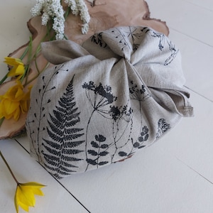 Linen knot bag, cloth bread keeper, cloth bread bag, kitchen textiles, hostess gift