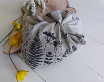 Linen knot bag, cloth bread keeper, cloth bread bag, kitchen textiles, hostess gift