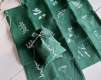 Linen favor bag set, 15 pcs, nature inspired linen bag