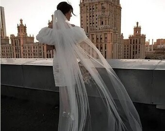 Voile de mariée basique, voile de mariée basique pour broderie de lettres ou dentelle ou simple