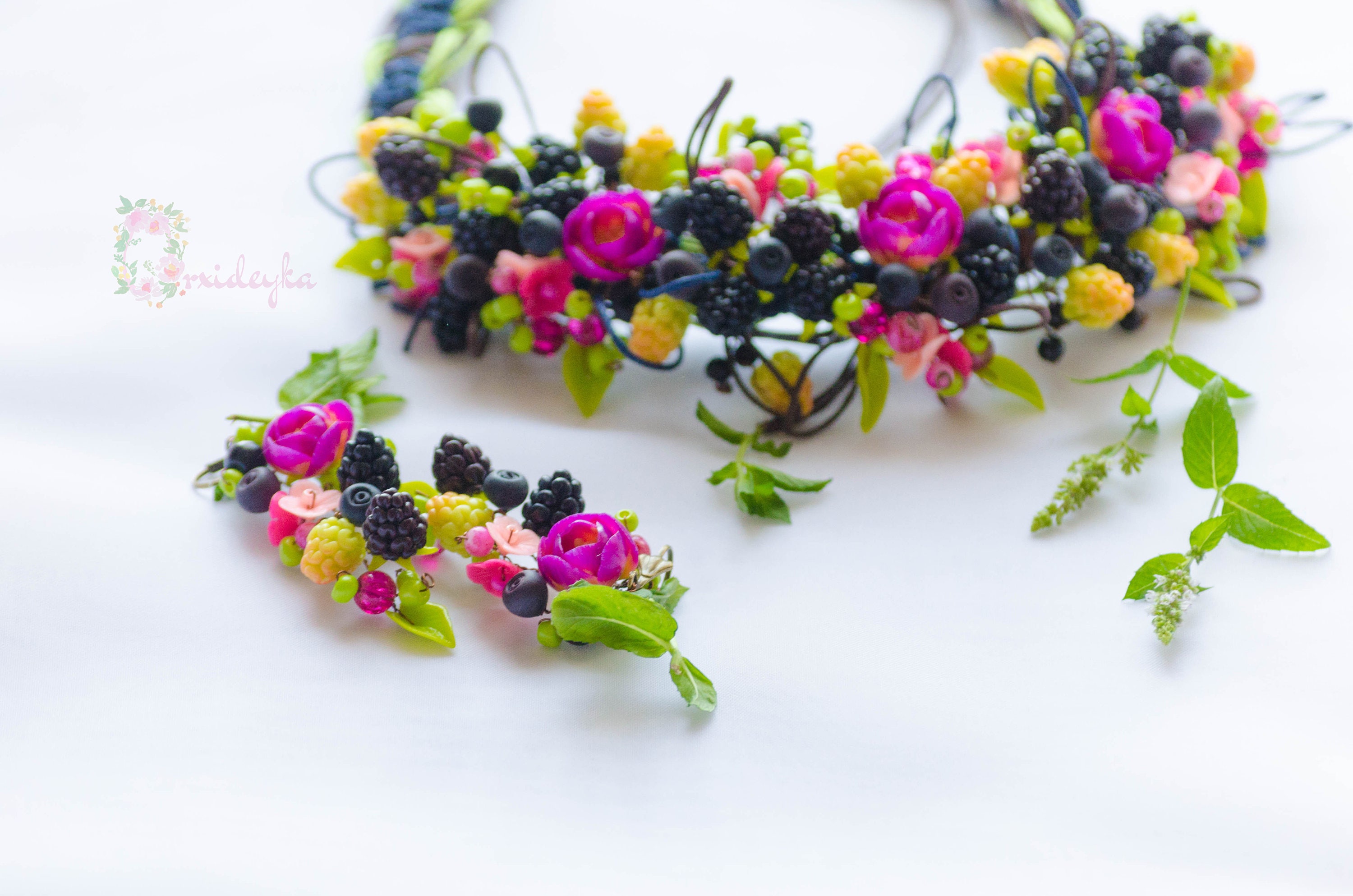 Berries jewelry set Berry jewelry Blueberry jewelry Blackberry Etsy