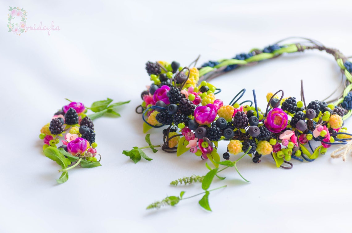 Berries Jewelry Set Berry Jewelry Blueberry Jewelry Blackberry Etsy