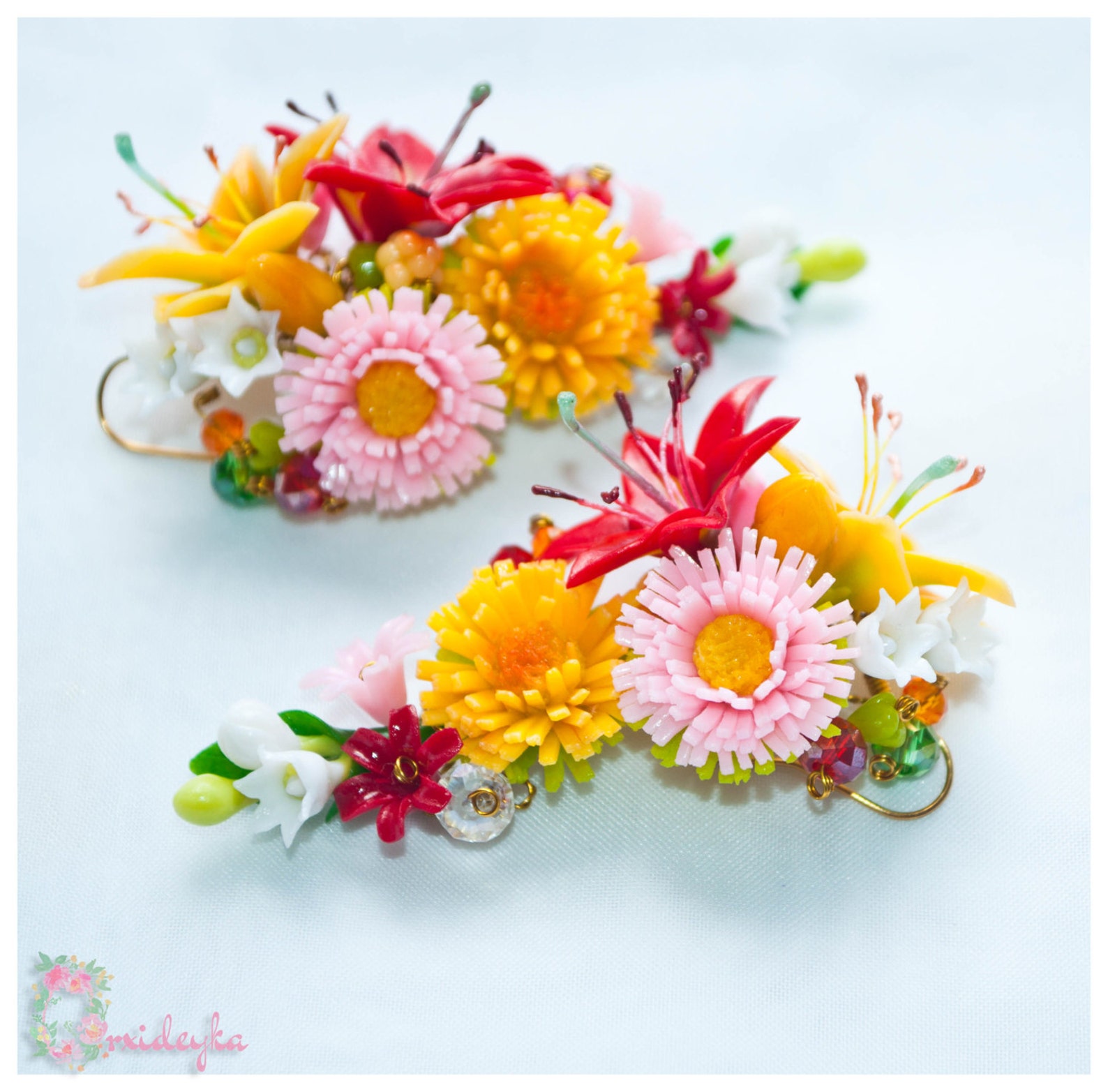 Orange flower jewellery Clearance