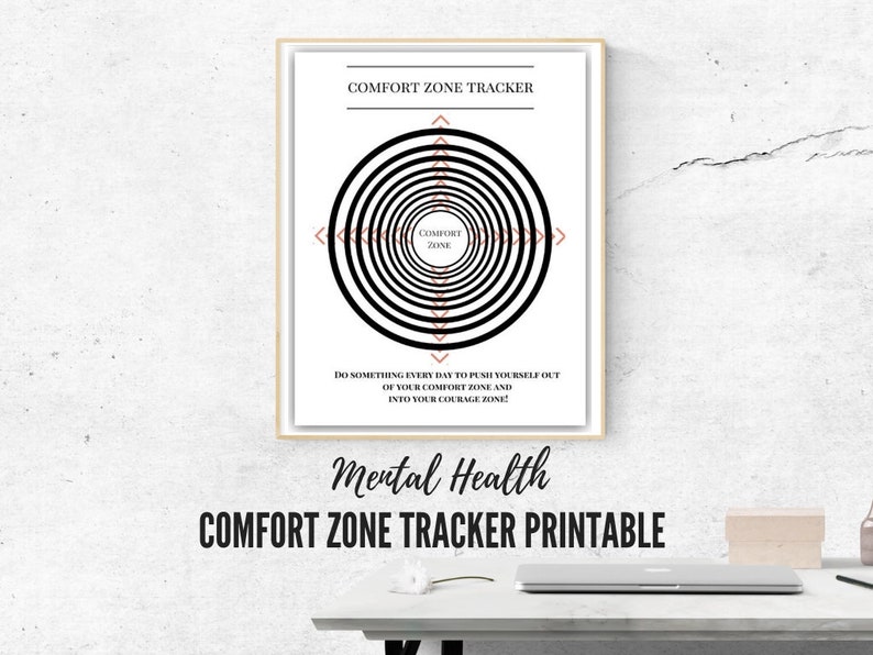 Self Care Tracker Arrow Wall Decor Comfort Zone Mental Etsy