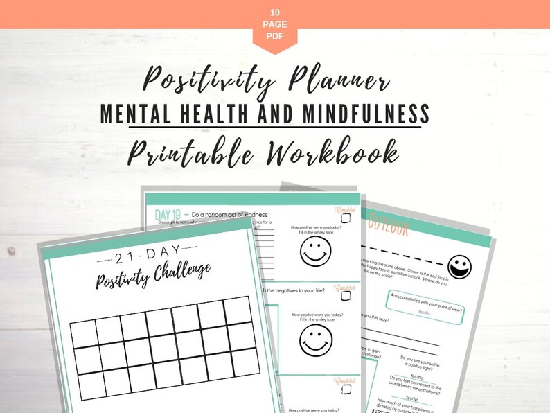 Mood Tracker Self Care Planner Mental Health Planner Daily ...