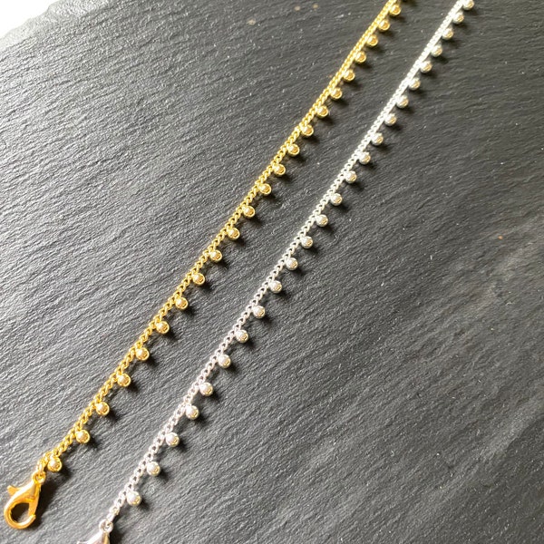 Silver or gold bell bead chain bracelet, gift idea, Mother's Day, birthday gift