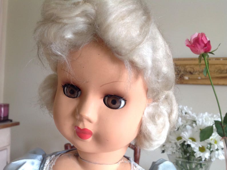 Vintage Bed Doll Boudoir Doll Hard Plastic Doll 1950s Etsy