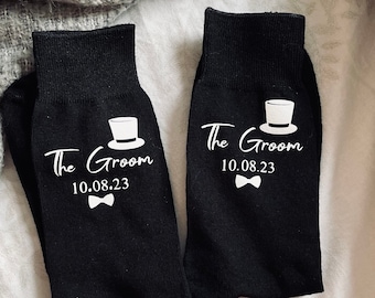 Calcetines del día de la boda del novio, regalo de la novia en la mañana de la boda, regalo para mi marido, calcetines del novio de la marina, calcetines para la fiesta de bodas, calcetines de los hombres