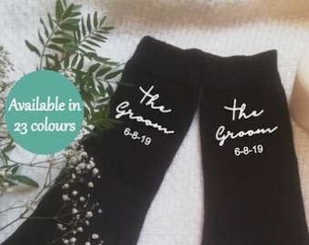 Bräutigam Hochzeitstage Socken, Socken von der Braut für Bräutigam Box, personalisierte Hochzeitssocken, Socken für Ehemann am Hochzeitstag, kalte Füße Socken