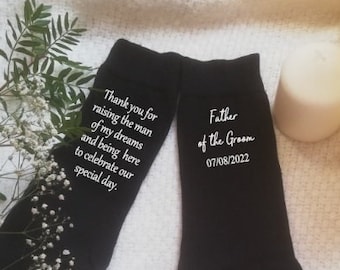 Father of the Groom Socks, Dress Socks for Wedding, Gift from Bride, Personalised