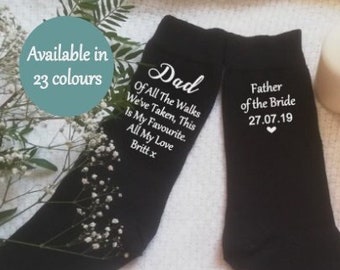 Father of the Bride Socks, Dress Socks for Wedding, Gift from Bride, Personalised Socks