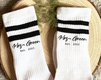 Personalized Bride Socks: New Mrs. Wedding Day Gift