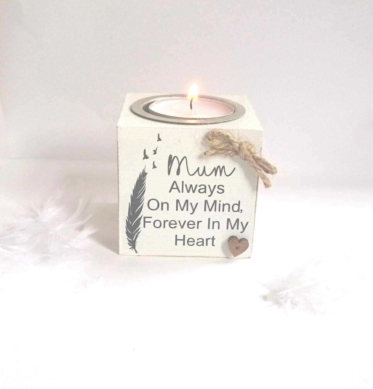 Handmade Wooden Memorial Candle Holder sympathy gift your Etsy