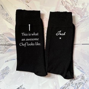 Awesome Chef Socks, Chef Gift, Custom, Novelty socks Chef in Training, Co Worker Gift, Leaving Job Present, Gift for Chef, Foodie,