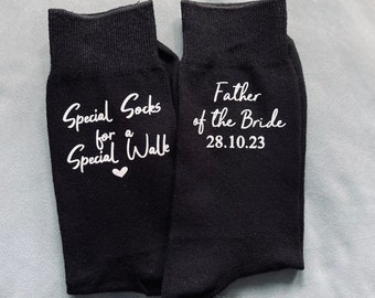 Special Socks For A Special Walk, Dress Socks for Wedding, Gift from Bride. Personalised Socks, Father of the Bride, Dad from Daughter gift