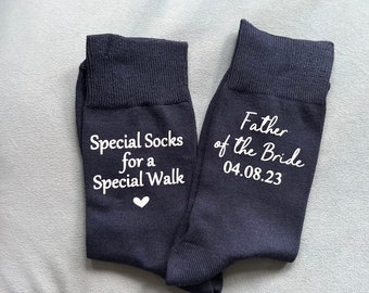 Special Socks For A Special Walk, Dress Socks for Wedding, Gift from Bride. Personalised Socks