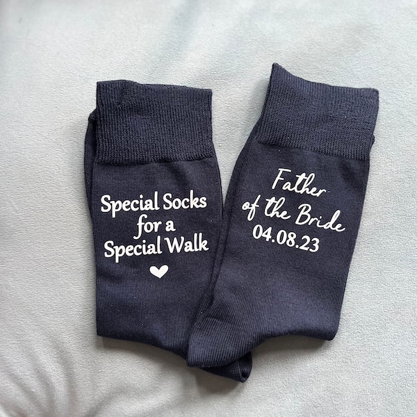 Special Socks For A Special Walk, Dress Socks for Wedding, Gift from Bride. Personalised Socks