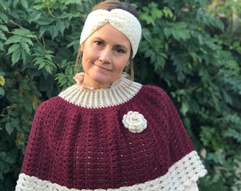 POLLY Crochet Capelet, Crochet PDF pattern capelet, crochet shoulder wrap, downloadable pdf crochet pattern, vintage style crochet