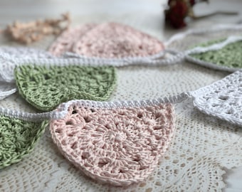 Bunting Crochet PDF Pattern Download, Crochet Bunting Pattern, Crochet Vintage Style Bunting, Boho Vintage Wedding Decor, Baby Room Bunting
