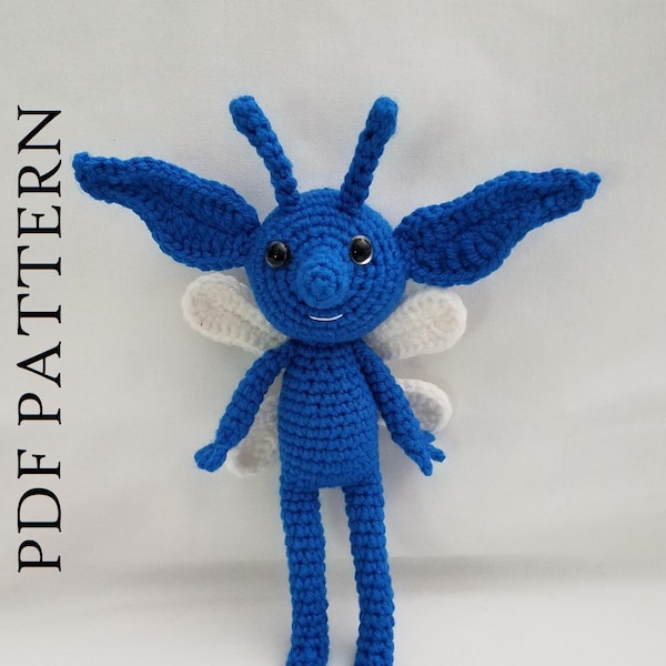 Crochet Blue Pixie Doll Pattern, elf, sprite, fairy, magical, legendary, mystical, DIY instructions to make your own!