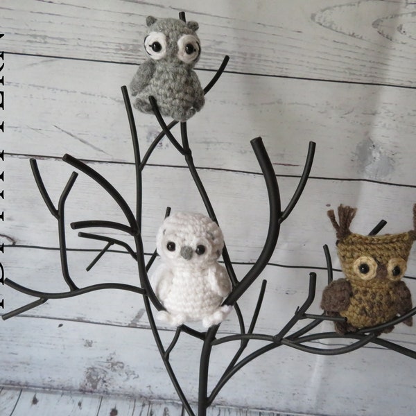 Owl Crochet Pattern Bundle, Set of 3: Snowy Owl, Scops Owl and Eagle Owl, gift for boy or girl, amigurumi, stuffed, plush. Make your own!