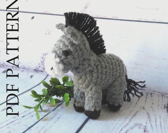 Little Donkey Friend - PDF Crochet Pattern in English - DIY; Instructions to make your own!