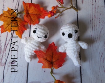 Tiny Ghosts Crochet Pattern - PDF Crochet pattern; DIY - Instructions to crochet your own!