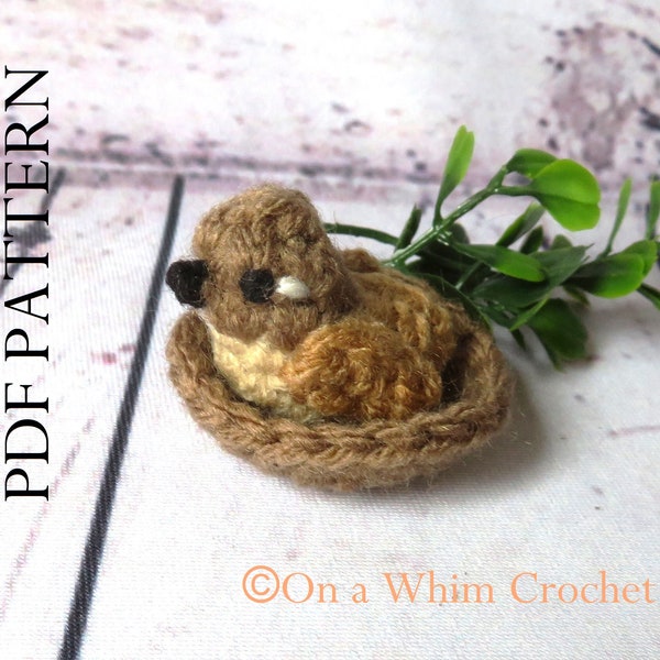 Tiny Crochet Bird Pattern - Little Wren Friend PDF Crochet Pattern Tiny Bird Mini Bird Miniature DIY; Instructions to make your own!