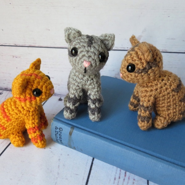 Tabby Cat Crochet Pattern A Realistic Little Kitty. Low sew, small, tiny, mini, Instant pdf download, instructions